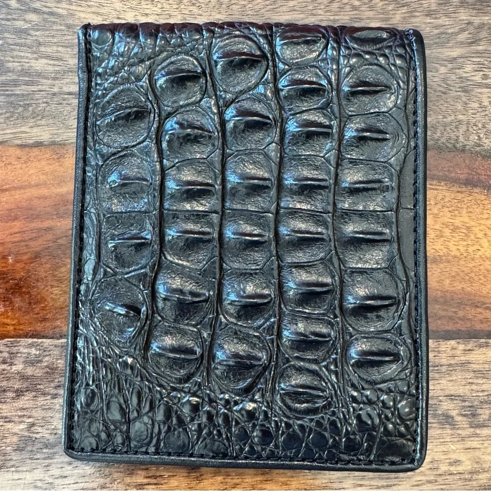 Bi-Fold Authentic Crocodile Leather Wallet 1D